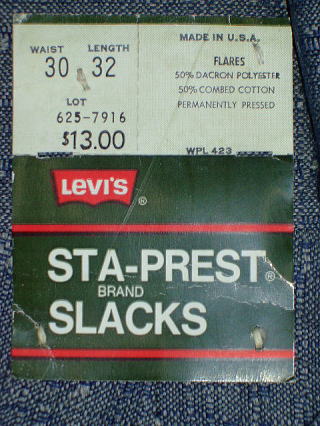 LEVI'S STA-PREST BRAND SLACKS LOT 625-7916