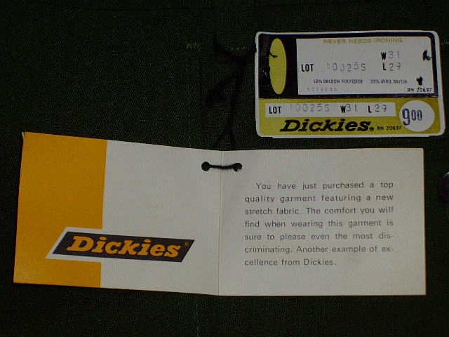 DICKIES LOT 10025 S GREEN 65%POLYESTER 35%AVRIL RAYON