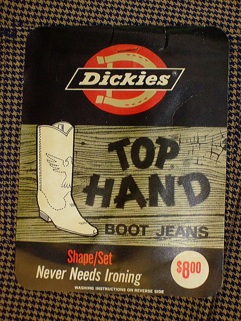 DICKIES LOT 929 A TOP HAND BOOT JEANS SHAPE/SET BOOT-CUT BROWN 50%POLYESTER 50%COTTON