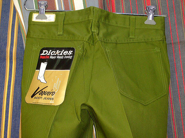 DICKIES LOT 998 E VAQUERO BOOT JEANS SHAPE/SET BOOT-CUT GREEN 50%POLYESTER 50%COTTON