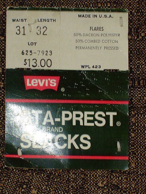 LEVI'S STA-PREST BRAND SLACKS LOT 625-7923