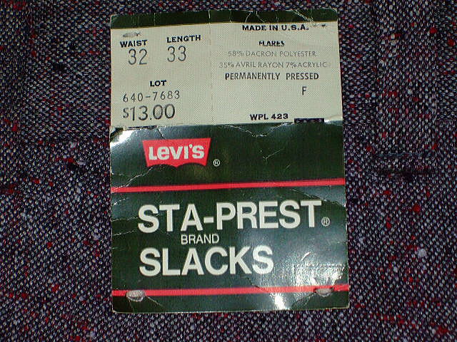 LEVI'S STA-PREST BRAND SLACKS LOT 640-7683